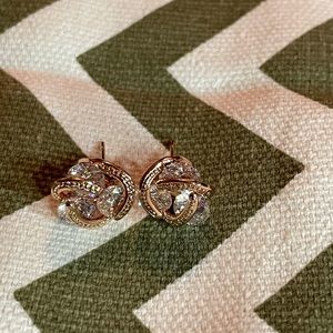 Rose gold 925 sterling silver earrings stud